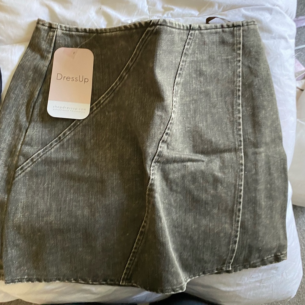 DressUp boutique faded black denim skirt